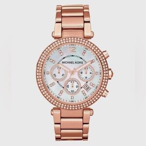 Michael Kors Parker Chronograph Rose Gold-Tone Stainless Steel Watch